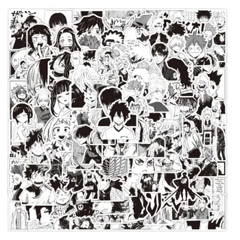 10/30/50/100ks Nové černá a bílá anime Pro Snowboard Notebook Zavazadla Lednice Auto - Styling Vinyl Obtisk Home Dekor Samolepky