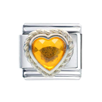 Velkoobchodní Composable Klasické Odkazy 9mm Žlutá Srdce Láska. listopadu Kámen italské Kouzlo Náramek Fit Zoppini