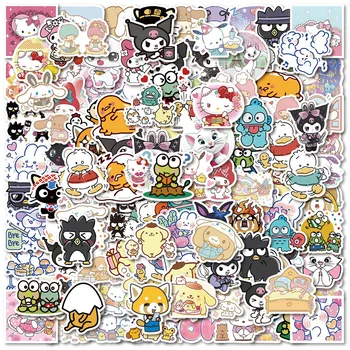 10/30/60/125pcs Roztomilé Sanrio Hello Kitty, Kuromi Moje Melodie Karikatura Samolepky Estetické Obtisk Notebook Zápisníku Telefon Kawaii Nálepka