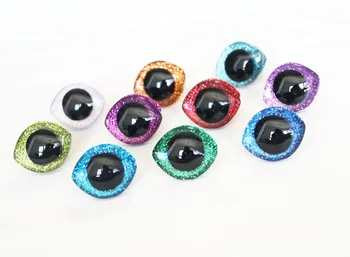 100ks/hodně módní 20x23mm 23x28mm NOVÉ TŘPYTKY Ovál 3D glitter jasné bezpečnosti hraček oči s podložkou zvláštní plyšová panenka oči