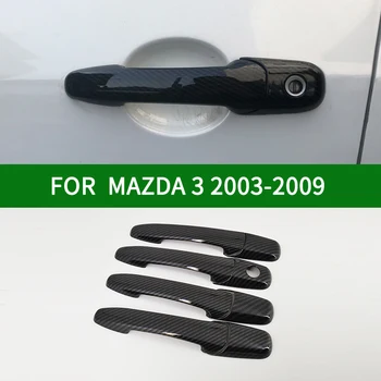 Lesklý Uhlíkových Vláken Vzory Straně Kliky Dveří Kryty, Lišty Pro Mazda 3 Sedan 2003-2009 Hatchback 2004 2005 2006 2007 2008