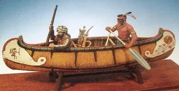 1/32 starověké posádky, zahrnovala 2 muže a loď Pryskyřice obrázek Model stavebnice Miniaturní gk Unassembly Nelakované