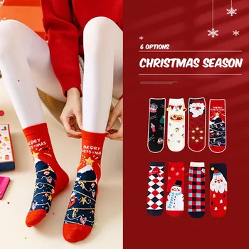 Vánoční Ponožky Muži Ženy, Vánoční Dárky, Santa Claus, Sněhuláci Kostkované Tisku Střední Trubka Bavlněné Ponožky Vtipné Sokken Navidad Natal Dekor