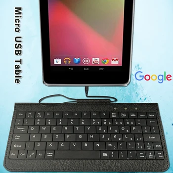 Přenosný Drátové Klávesnice Vhodná pro Google Nexus 7 1. Gen 2012/Nexus 7 2nd Generace 2013 Ultra Tenký Tablet Klávesnice+Držák