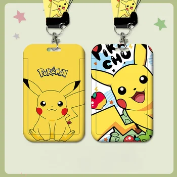 Anime Postavy Pokemon Go Pikachu Klíč Klíčenka na Krk ID Karty Projít Karikatury Mobilní Telefon Klíč Odznak Držitel Popruh na Krk pro Děti Dárky
