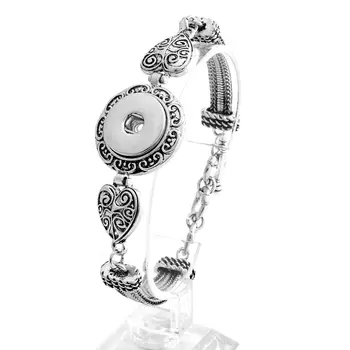 Nové Módní Zaskočí Náramky & Náramky Nastavitelná Velikost FIt 18MM Tlačítko Šperky DIY Náramek Pro Ženy ZE308