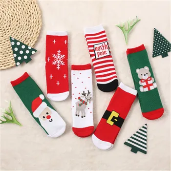 Vánoční Tématikou, Děti Čisté Bavlny Karikatura Žakárové Ponožky Červená Vánoční Dětské Ponožky Absorbují Pot Propustnost Ponožky (jedna Velikost)