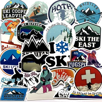 50 Ks/Set Zimní Lyžování Snow Mountain Tučňák Graffiti Samolepky Pro Úschovu Notebooku Skateboard Lednička Lyžařské Auto Samolepky