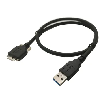 USB 3.0 Typ A k Mikro B typ kabelu (uzamykací šroub) vysokorychlostní datový kabel pro připojení k mobilní pevný disk pro Samsung note