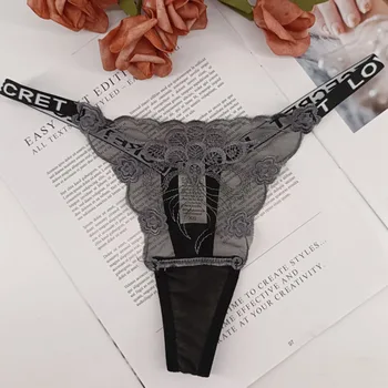 SP&CITY Nový Tenký Výšivky Krajky Sexy Tanga Průhledné spodní Prádlo pro Ženy Dutý Out Vidět Přes Kalhotky, Erotické, Bezešvé Kalhotky