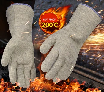 200 stupňů tepelné izolace rukavice odolné Vysoké teplotě rukavice hot zpomalovače hoření, anti-opaření oheň Aramidové vlákno pracovní rukavice