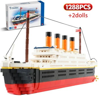 1288PCS City Mini Svět Slavný Film RMS Titanic Loď Model Stavebních Bloků Postavy Lodi Přátele, Cihly Hračky Pro Děti Dárky