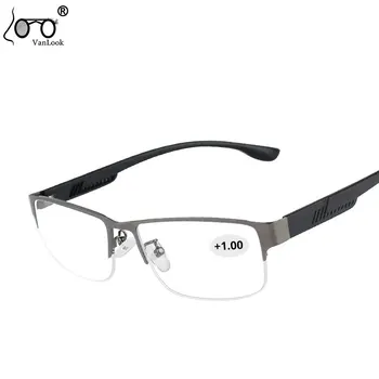 Vanlook Pánské Podnikání Thinoptics Brýle na Čtení Ženy Na mušku Půl Slitiny Brýle Rámy Muži Presbyopickém Brýle 1.5 2 3
