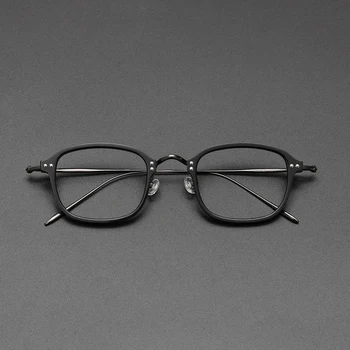 Vintage Muži Titanové Brýle Rám Mužské Náměstí Luxusní Značka Brýlí Ženy Krátkozrakost Předpis Acetát Optické Brýle Rám