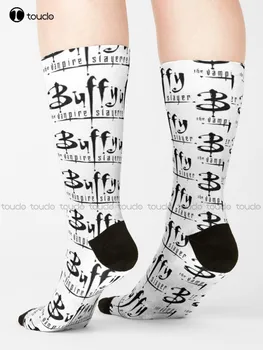 Buffy, Přemožitelka Upírů Ponožky, Žluté Ponožky Street Skateboard Ponožky Personalizované Vlastní Unisex Dospělé, Dospívající Mládež Ponožky Gd Hip Hop