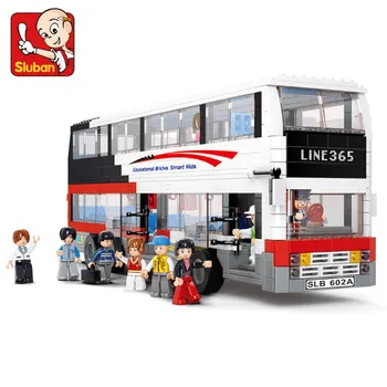 741Pcs Urban Series Města dvoupatrový Školní Autobus Kreativní Stavební Bloky, Sady Vzdělávacích Hraček pro Děti Vánoční Dárky