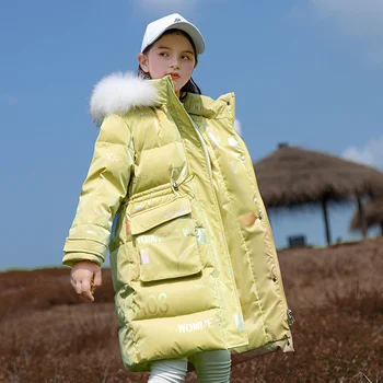 5-16 Let Děti Zimní dívčí Oblečení Teplé Dolů Bundu pro Dívku Oblečení, Bundu s Kapucí, Uprostřed velké Děti, Svrchní Kabát Snowsuit