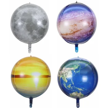 4ks/Set Solární Systém Narozeniny Balónky Učební Nástroj 22inch Mapa Světa Ballon Galaxie, Planeta, Zeměkoule, Země, Prostor, Téma Party Dekor
