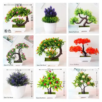 Umělé Květiny + Váza Falešné Rostliny, Bonsai Small Tree Hrnkové Deco Ornament, Domácí Dekorace Svatební Zahrada Na Podzim Statek Dekor