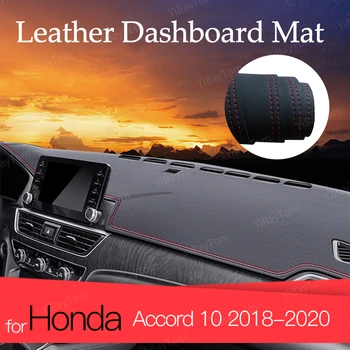pro Honda Accord 2018 2019 2020 Anti-Slip Kůže Anti-uv Mat Palubní desky Kryt Pad Dashmat Chránit Dash Koberec Doplňky 10
