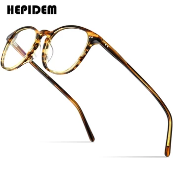 HEPIDEM Acetát Rámu Brýlí Muži Náměstí dioptrické Brýle 2020 Nové Ženy Nerd Krátkozrakost Optické Jasné Podívanou Brýle 9128