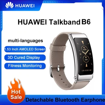Původní Huawei TalkBand B6 Mluvit Kapely B6 šířka Bluetooth Inteligentní Náramek Sportovní 1.53 palcový Kirin srdeční frekvence, krevní kyslík nahrávání