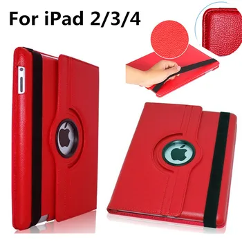 Pro Apple iPad 2 3 4 iPad2 iPad3 iPad4 Tablet 360 Rotační Držák Fold Flip Stand Kožené pouzdro