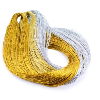 10m Lano Zlatá Stříbrná Šňůra Dárkové Balení String Kovové Šperky Závit Kabel DIY Tag Line Náramek Tvorba Štítků Známky na Krk