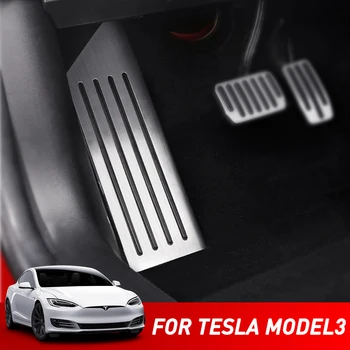 Pro Tesla Model 3 modelové číslo3 Příslušenství Hliníkové slitiny Pedál Akcelerátoru Plynu Paliva Brzdový Pedál Zbytek Pedál Kryt Car Styling