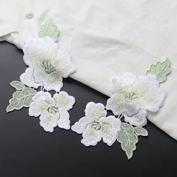 Vysoce Kvalitní Magnolia Embroideried Květinové Záplaty pro DIY Oblečení Šít Na Parches Nášivka Oblečení