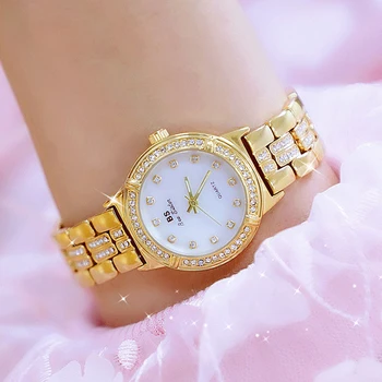 2019 Zlaté Hodinky Ženy Hodinky Luxusní Značky Nové Ženevě Dámy Drahokamu Quartz náramkové hodinky, Hodiny Ženské Šaty Relogio Feminino