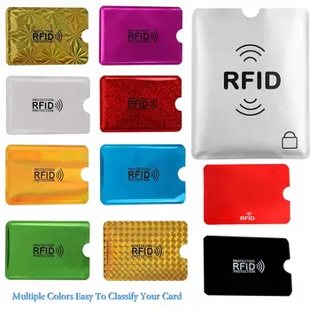 10pcs RFID Blokování Rukávy Barva Anti-Scan Pasu RFID Držitel Karty Protector na Ochranu proti Krádeži Identity Bezpečné Hliníkové Fólie