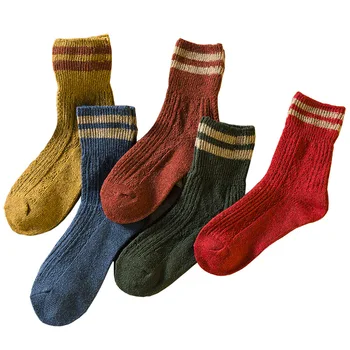 5 Barev, Nové Módní Retro Vlna Ženy Ponožky Podzim Zimní Wamer Bavlna Dívka Ponožky Ženské Japonské Ponožky Studenty Punčochové Sox