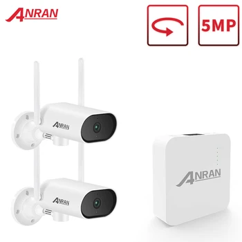 ANRAN Bezpečnostní Kamera 1920P Nastavit Wifi Mini NVR 5MP Pan & Tilt CCTV Video Kamera Kit Venkovní Bezdrátové bezpečnostní kamerový Systém