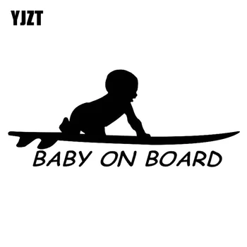 YJZT Dítě Na Palubě Surf Surfování Surf Car Truck Okno, Vtipné Vinyl Obtisk Samolepky C1-4012