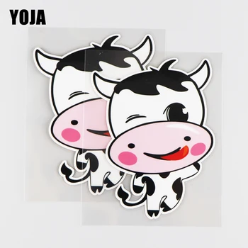 YOJA 10X13CM Krásnou Krávu Auto Samolepka Dekorace Vinyl Obtisk Kreslených Zvířat Kreativní 19A-0252