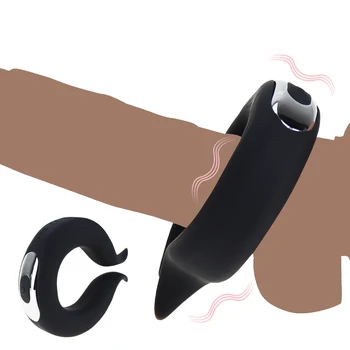 Silikonový Vibrační Kroužek na Penis Vibrátor Masér Zpoždění Ejakulace Mini Bullet Vibrátory Erekce Penis Lock Ring Sexuální Hračky pro Muže