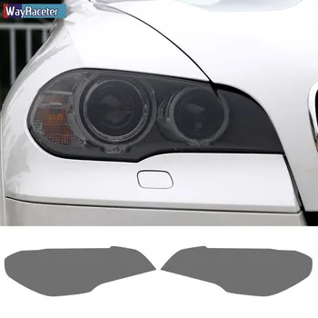 2 Ks Auto Světlometů Ochranný Film Přední Světlo Transparentní Kouřový Černý TPU Nálepka Pro BMW X5 E70 X5M M Performance 2007-2013