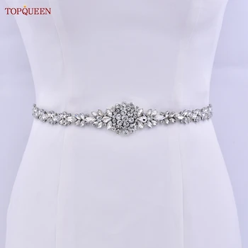 TOPQUEEN S124 Kamínky svatební pás diamond svatební šaty pás s crystal svatební šerpu na svatební šaty příslušenství
