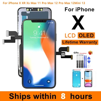 Pro iPhone X XR Xs Max 11 Pro Max 12 Pro Max Mini LCD / OLED Displej, 3D Touch Liquid Retina HD displej Shromáždění náhrada za s