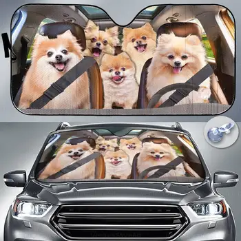 Pomeranian auto slunečník auto sedadla, pes, auto dekorace manžela, dar auto přední čelní sklo tónované kryt