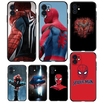Spider-Man Super Hero Pro Apple iPhone 13 12 11 mini 8 7 6S 6 XS XR X 5 5S SE roku 2020 Pro Max Plus Černá Soft Telefon Pouzdro