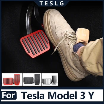 Pro Tesla Model 3 Y Hliníkové Slitiny Pedál Dekorativní Non-Slip Kryt Plynového Pedálu Brzdy Mat Interiéru Modifikace Příslušenství