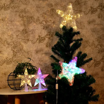 Vánoční Hvězda LED Světlo Tree Top Lampa Vánoční Dekorace Pro Domácí Vánoční Strom Ozdoby Navidad Nový Rok 2022 Natal Noel Dárek