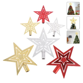 Zlaté Třpytky Vánoční Strom Top Železo, Hvězda, Vánoční Dekorace Pro Domácí Vánoční Strom Ozdoby Nový Rok 2022