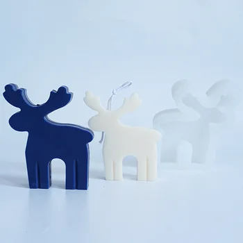 Vánoční styl Elk Svíčka formy Aromaterapie Vosku, Silikonových Forem Jelen Zvíře Omítky Sádrové Formy Na Voskové Svíčky Plísně