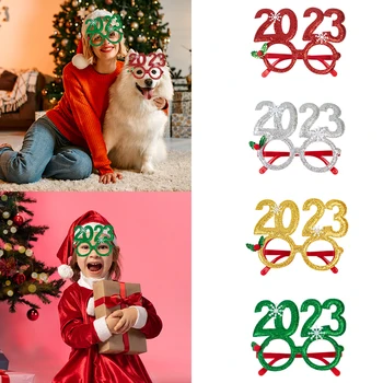 Nový Rok 2023 Brýle Rám Photobooth Rekvizity Veselé Vánoční Ozdoby Brýle Rámy Navidad dárek, Nový Rok Eve Party Laskavosti