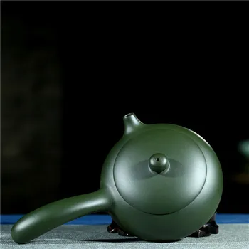 WSHYUFEI Yixing Konvička boční rukojeť konvice na čaj Syrové rudy Zelené bahno Čisté Ruce Ruční konvici, Čajový obřad vlastní čajový set 250 ml