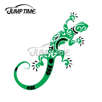 JumpTime 13 x 4,2 cm Pro Ještěrka Zelená Gecko Legrační Auto Nálepky a Obtisky Kufr Vodotěsné Vinyl Obtisk Dekorace