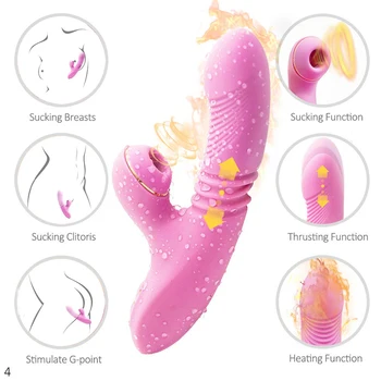 G Spot Rabbit Vibrátor S Topení Tlačení Sání Klitorisu Vibrátor, Vibrátory Stimulátor Dual Motor Vodotěsné Pro Dospělé Sexuální Hračky
